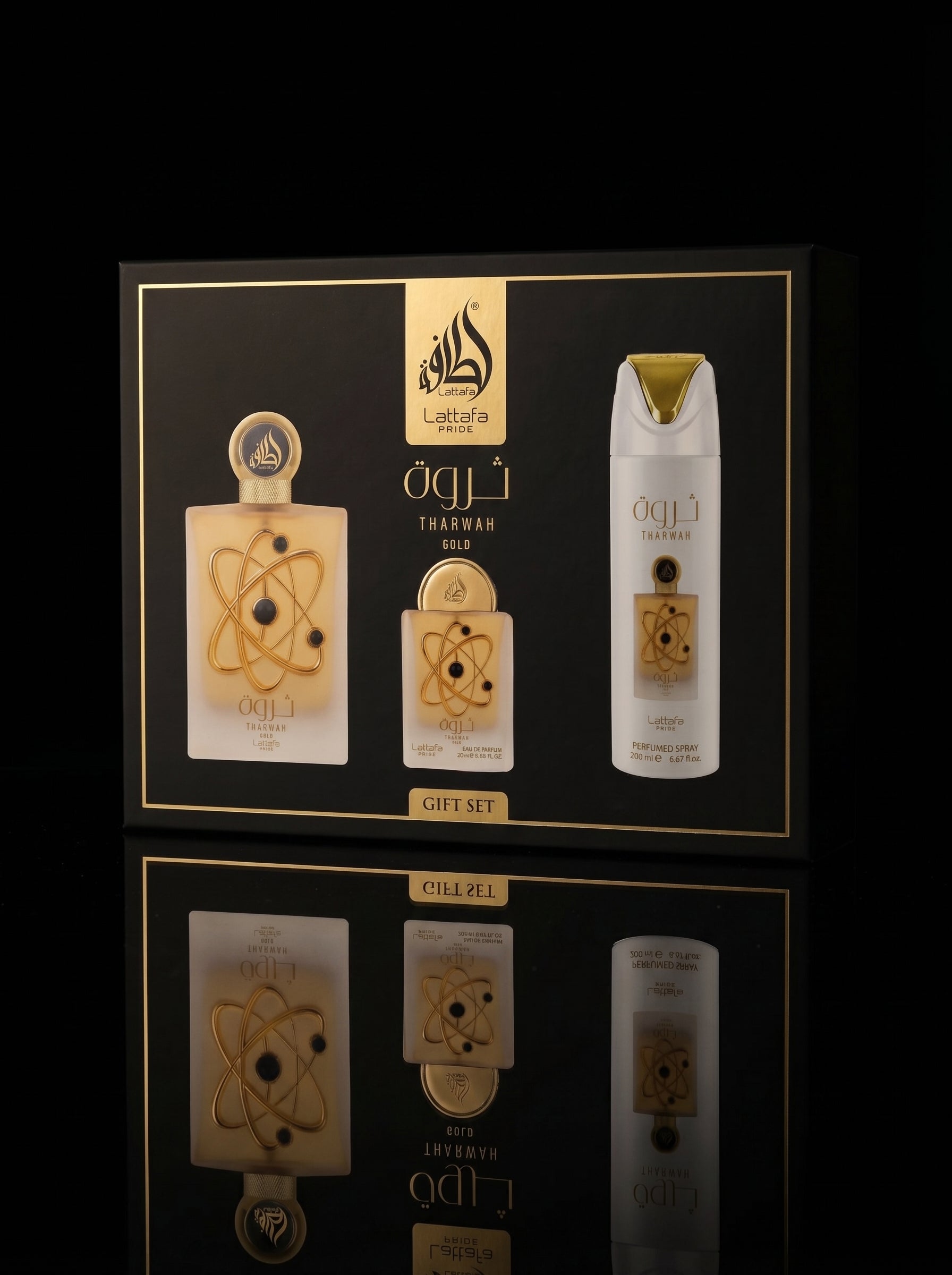 3pc Giftset Tharwah Gold by Lattafa Pride